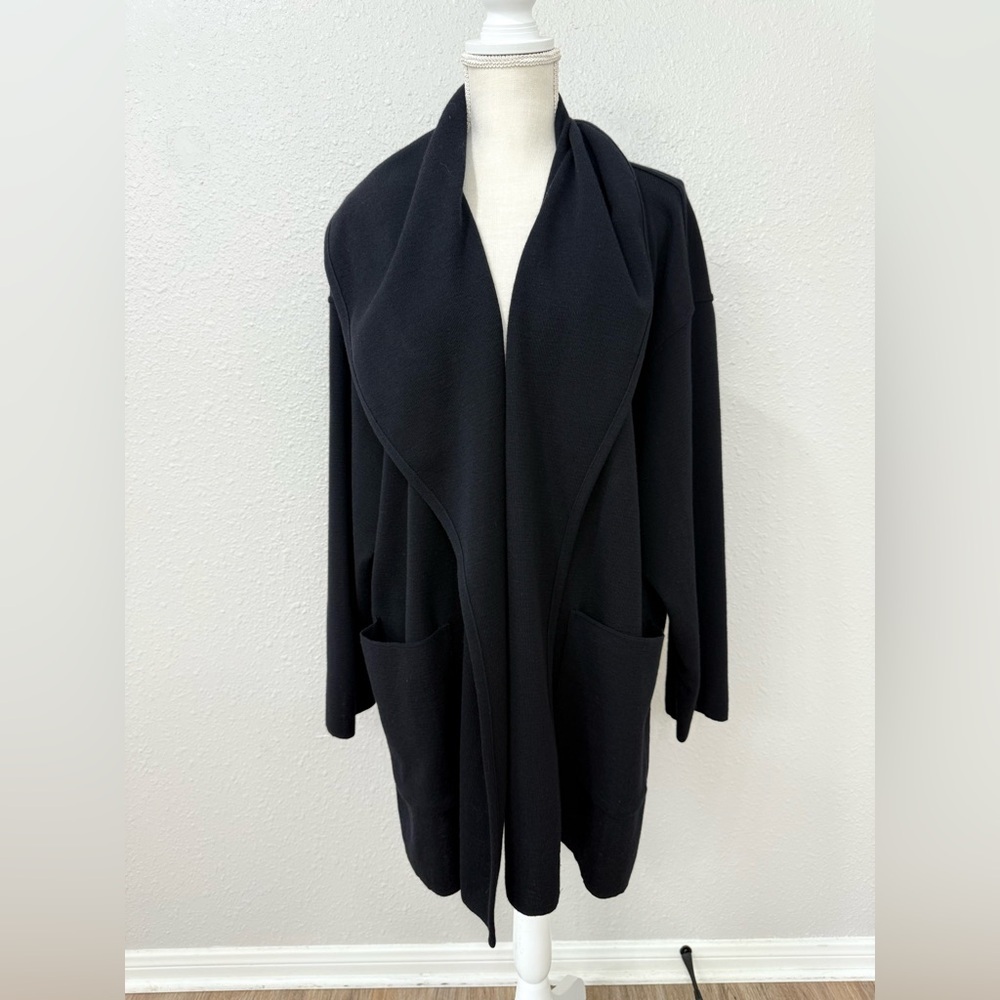Charles Jourdan Cardi Coat Jacket Open Front 100% Wool Size L-XL-XXL